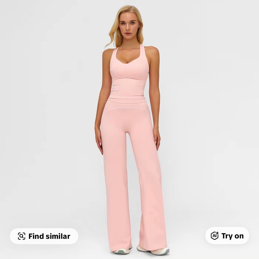 Women’s Brown bell bottoms sport set nwt